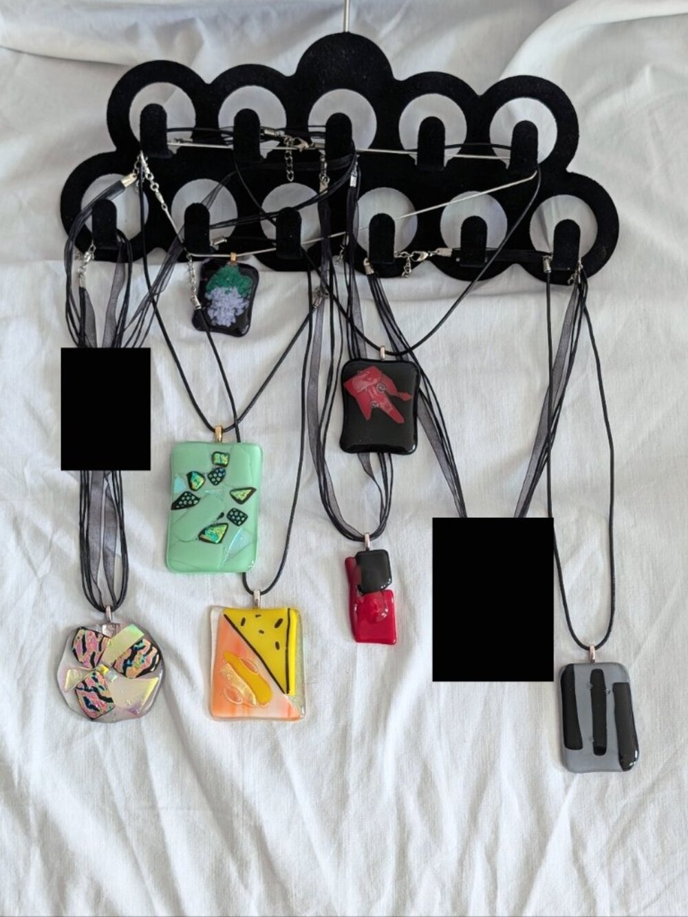 *Price for One* Assorted Large Glass Pendant, some Dichroic, with Bail
